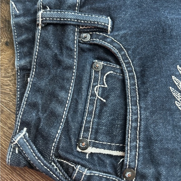 EVISU Designer Denim Japan. RARE AUTHENTIC EVISU denim shorts. Embroidered bird - Picture 4 of 14